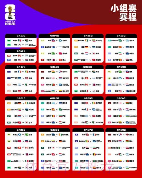 2026世界杯小组赛赛程一览高清直播在哪里看